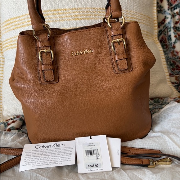 Calvin Klein Handbags - Calvin Klein Brown Leather Shoulder Bag